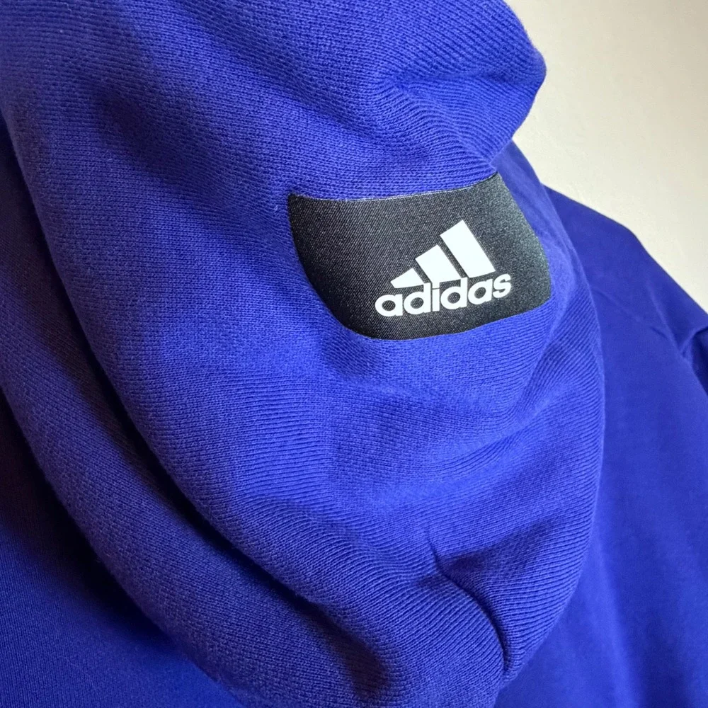 Adidas Primegreen Mens XL‎ Royal Blue Oversized Logo Hoodie Sweatshirt GR4106